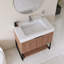 Meuble-lavabo simple autoportant 30 po en noyer avec surface intégrée