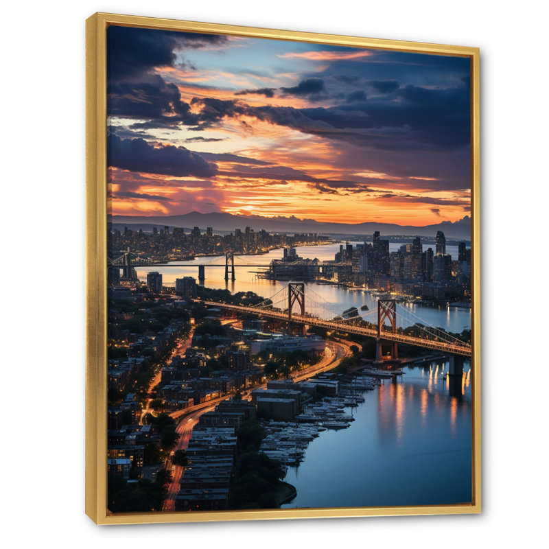 New York Queens Panorama I - paysages urbains, reproduction d'art sur toile, H 44 po x l 34 po x P 1,5 po