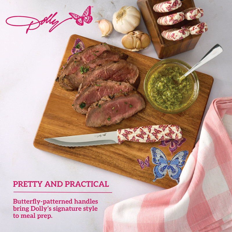 Dolly Parton 7 Piece Steak Knife Set, Blue