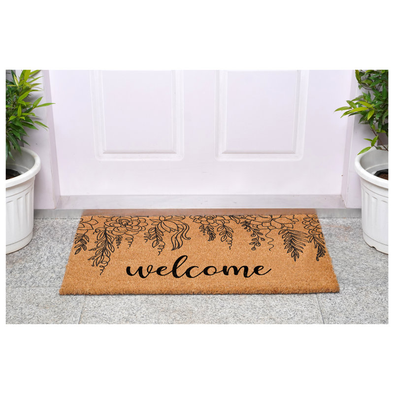 05070F6639FD4111B0E1EDE9809A7BD6 Floral Vine Welcome, 24" W x 36" L