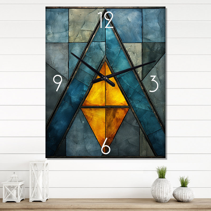 Simplicity Of Beauty Vintage Abstract II - horloge murale rétro géométrique moderne, H 32 po x l 24 po x P 1 po