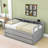 Twin XL Wooden Daybed with Dual Trundles, USB Charging Ports and Storage Compartments-1285426464