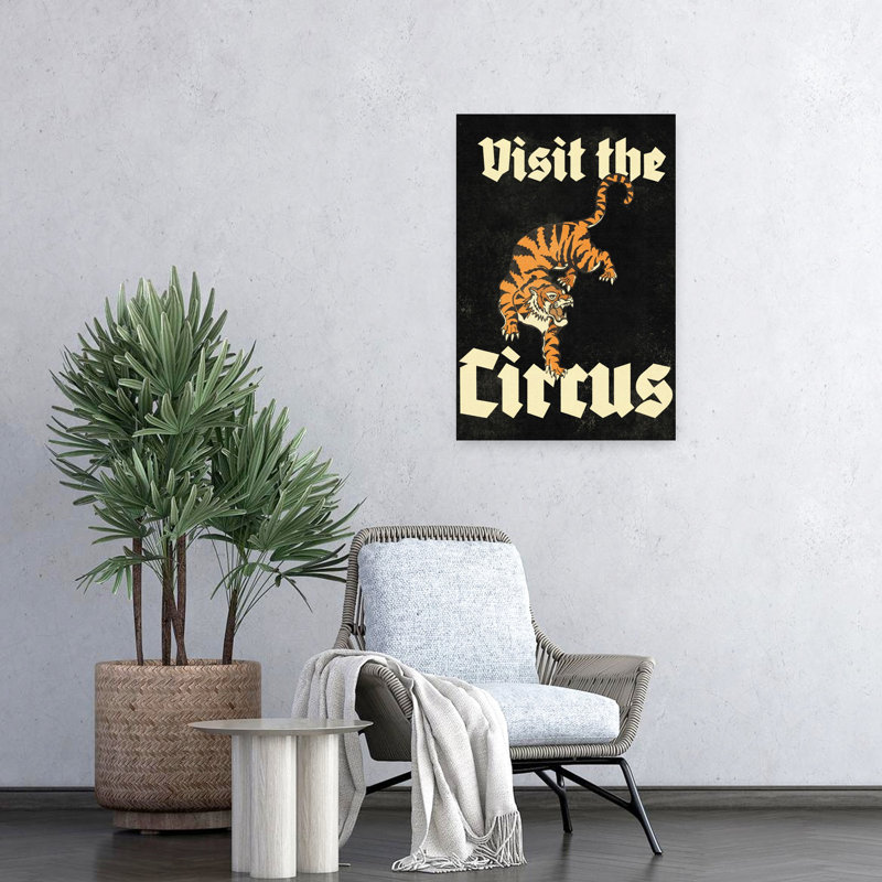 Contemporary Art Bold Classic Gothic Tiger Wall Art 1 Piece Wrapped Canvas Wall Art, 60.96cm H x 40.64cm W