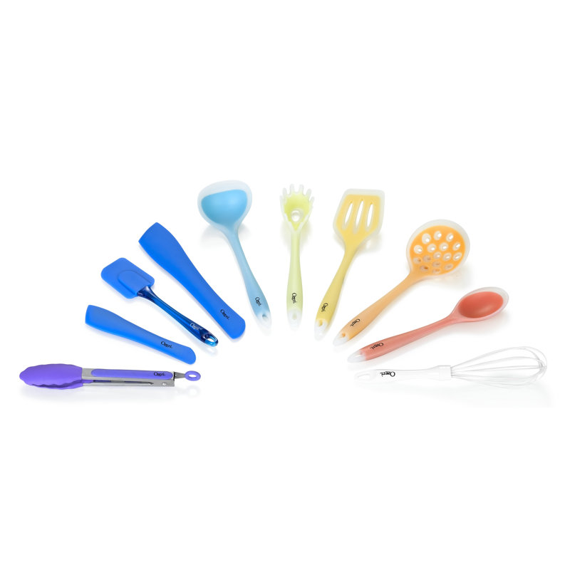 Ozeri 11-Piece Multicolor Silicone Kitchen Utensil Set with Holder