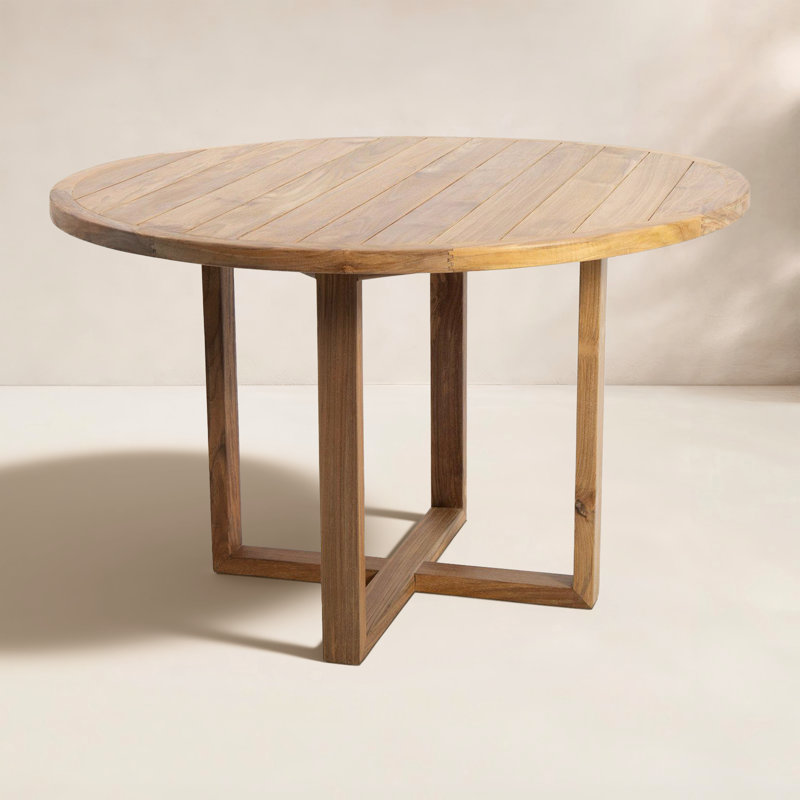 Venice Outdoor Round Teak Dining Table, 60"
