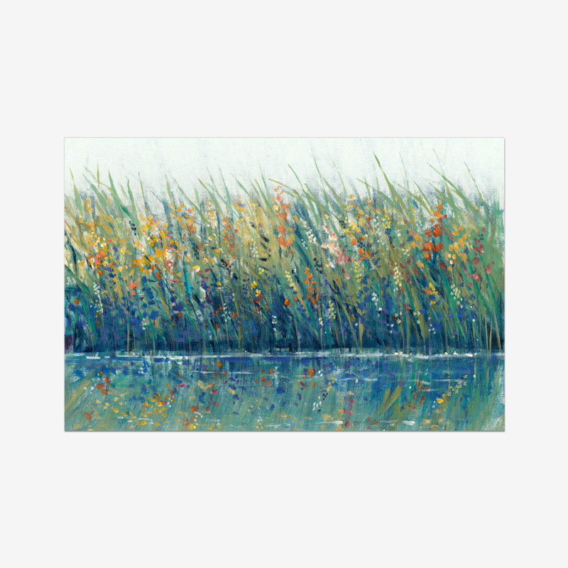 Wildflower Reflection I by Timothy O' Toole - Wrapped Canvas Painting, 20cm H x 30cm W, Wrapped Canvas