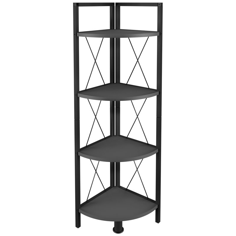 Addley Bookcase, (4 Shelves) 123cm H x 34cm W x 34cm D., Black