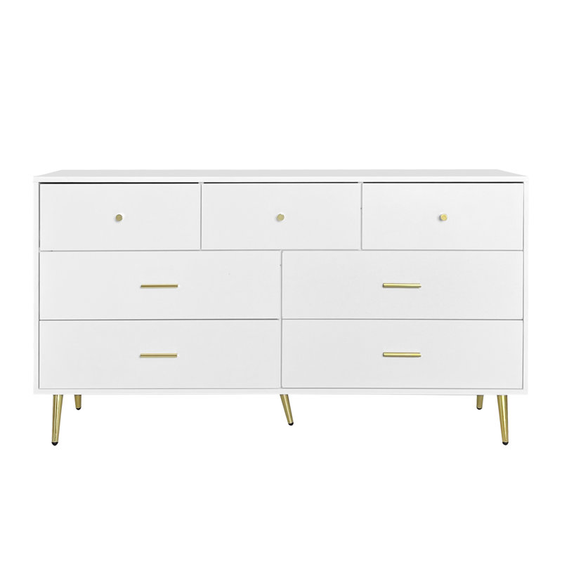 Grande armoire à sept tiroirs avec poignée et pieds à sept tiroirs