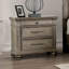 Mobilier de chambre à coucher traditionnel 3 pièces, ensemble pour grand lit, 2 tables de chevet en chêne vieilli avec rangement rembourré beige