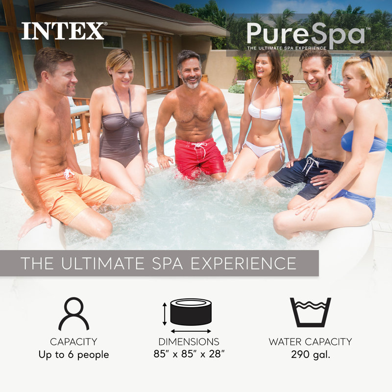 Intex PureSpa Inflatable Spa, 6 Person, Sahara