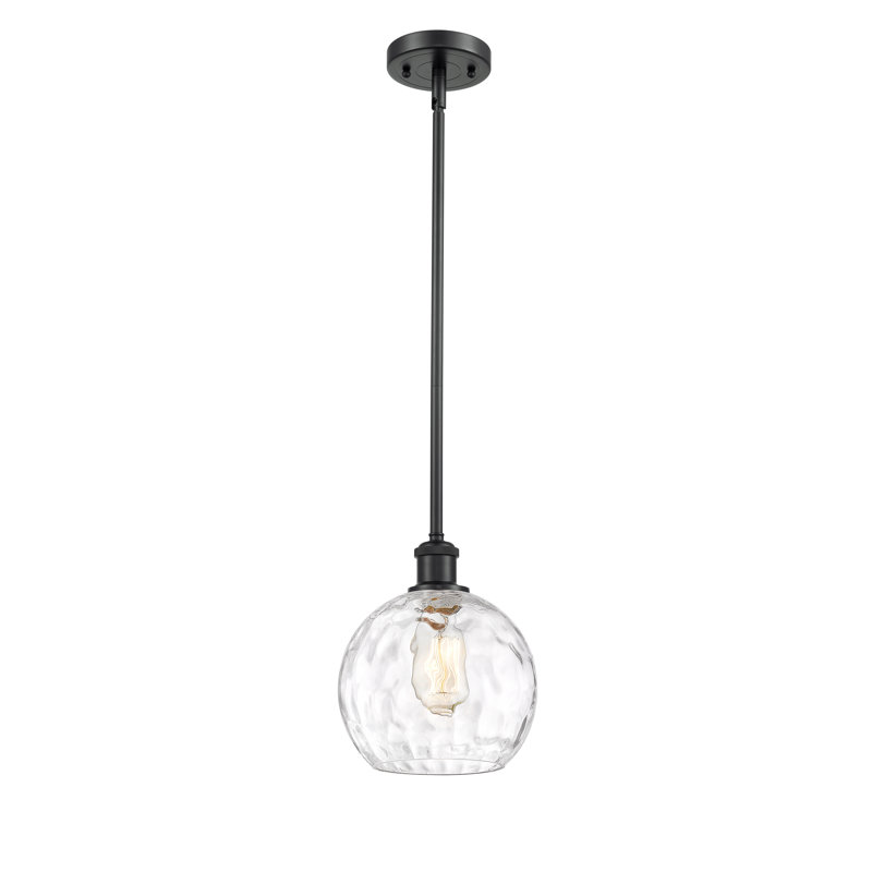 Luminaire suspendu sphérique 1 lumière Cindi, Ampoule non incluse, H 10 po x l 8 po x P 8 po, Noir mat