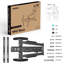 Support mural Onkron pour téléviseur de 40 à 75 pouces jusqu'à 77 lb, pivotant et inclinable, bras articulé Vesa 100 x 100 - 400 x 400, support de télévision en coin noir