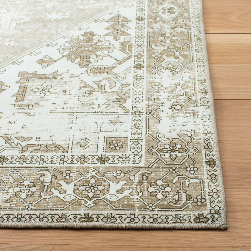 Delvecchio Oriental Sage/Ivory Area Rug, Square 4'