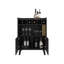 Armoire de bar de 40 po de hauteur avec six casiers à bouteilles, deux cabientets à deux portes, quatre tablettes, un salon, un porte-bouteilles et un cabaret Liquoar