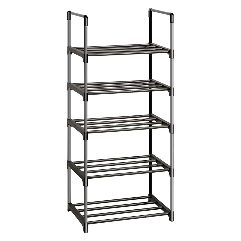 Sturdy Metal Shoe Rack Organizer, Narrow Space-Saving Shoe Shelf For Closets, Entryway, And Hallway, Adjustable And Stackable Shoe Storage Rack