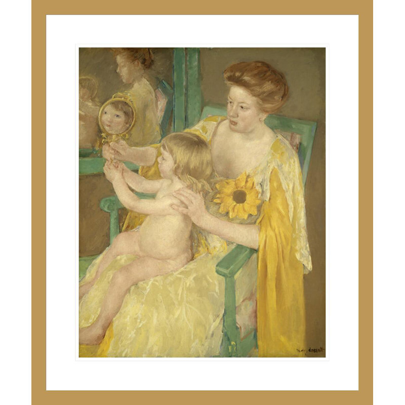 «Mother and Child» par Mary Cassatt - impression numérique sur toile, H 27,85 po x l 23,5 po