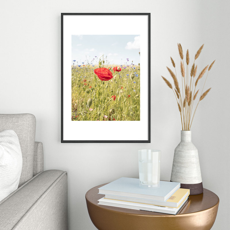 Champ de fleurs sauvages - coquelicot, Noir, H 19 po x l 13 po