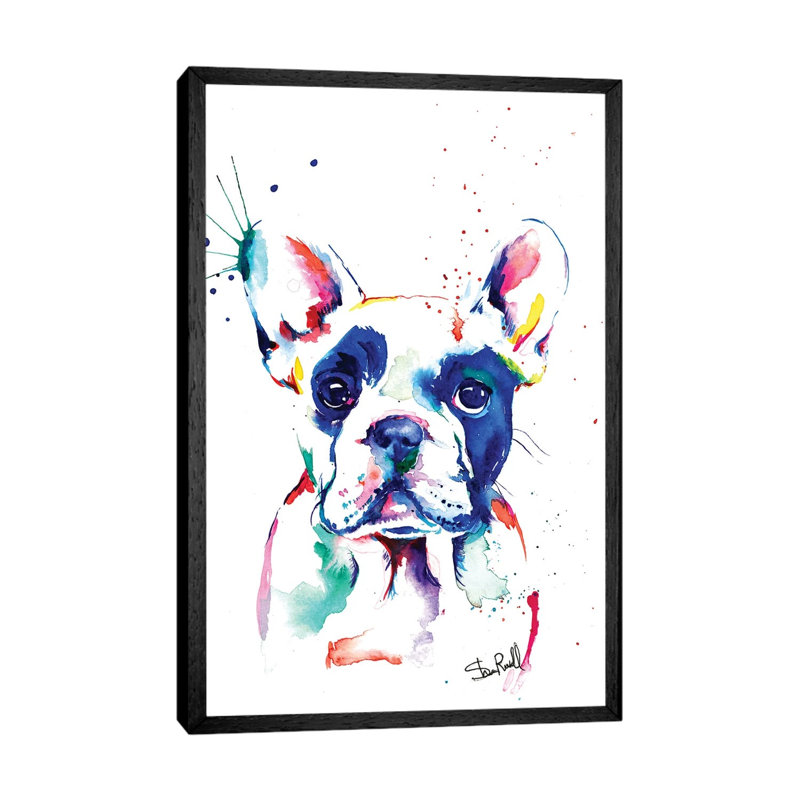 Frenchie I by Weekday Best - Painting on Canvas, 101.6 cm H x 66.04 cm W, Black Framed