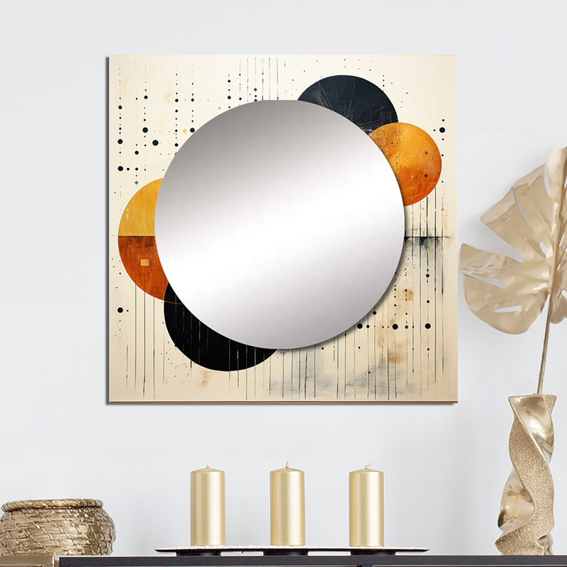 Radene - Miroir carré abstrait pour collage, 29 po x 29 po