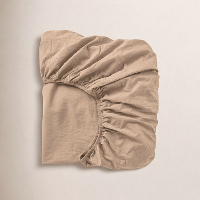 Crinkled 100% Cotton Percale Fitted Sheet