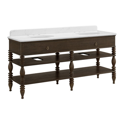 Chantilly 72" Double Bathroom Vanity with Statuario Quartz Countertop