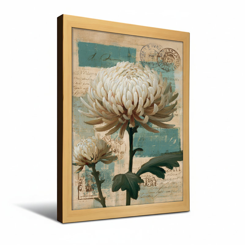 Plantes et fleurs, art floral rétro, Toile tendue, Ne s’applique pas, H 24 po x l 16 po