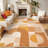 Boho Geometric Machine Washable Rug with Rubber Backing Soft Low Pile Non Slip Carpet for Living Room Bedroom-846957980