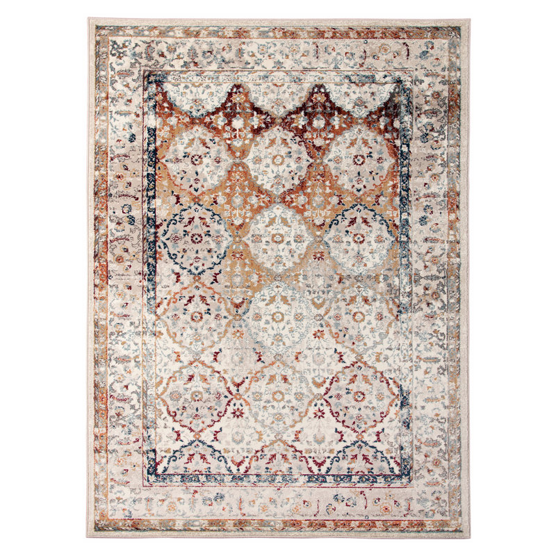Traditional Low-Pile Durable Performance Persian Area Rug, Rectangle 7'9" x 9'9"