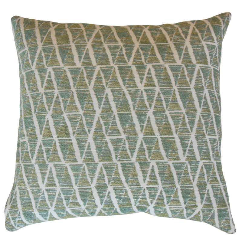 Achsah Geometric Reversible Throw Pillow, 18" x 18", Seaglass
