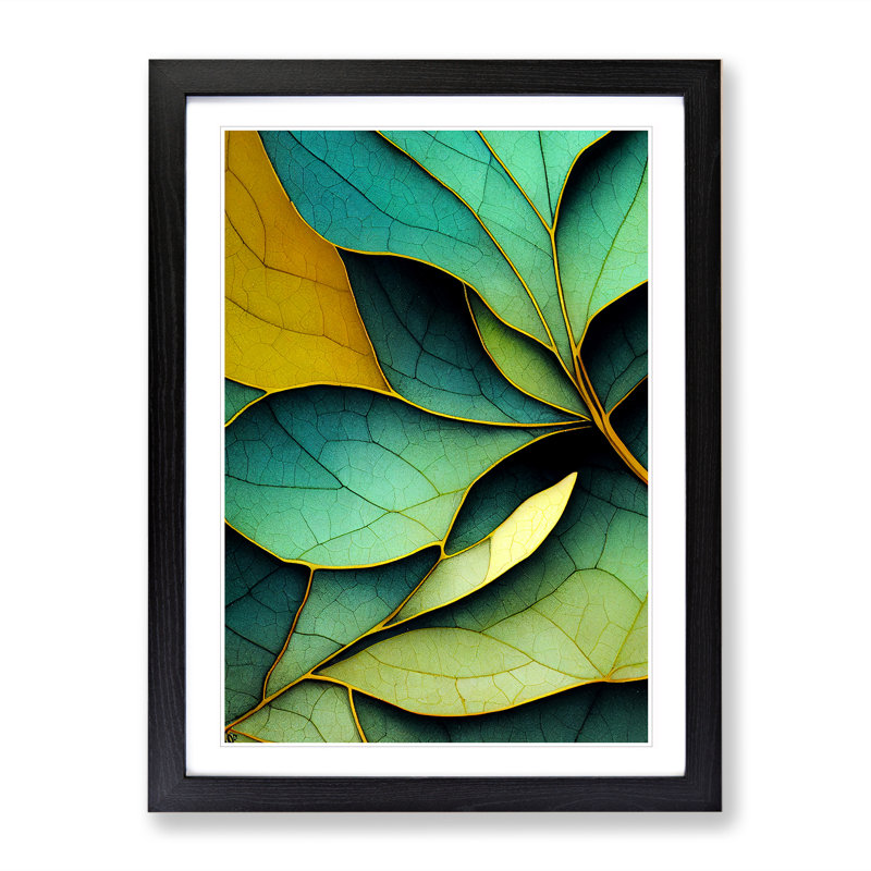 The Artsy Leaves - Single Picture Frame Painting, Black Framed, 64cm H x 46cm W x 2cm D