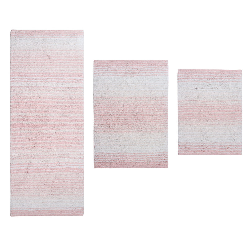 Alamanno 3 Piece Bath Rug Set, Pink