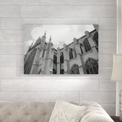 Reproduction d’art sur toile ornée de noir et blanc Church