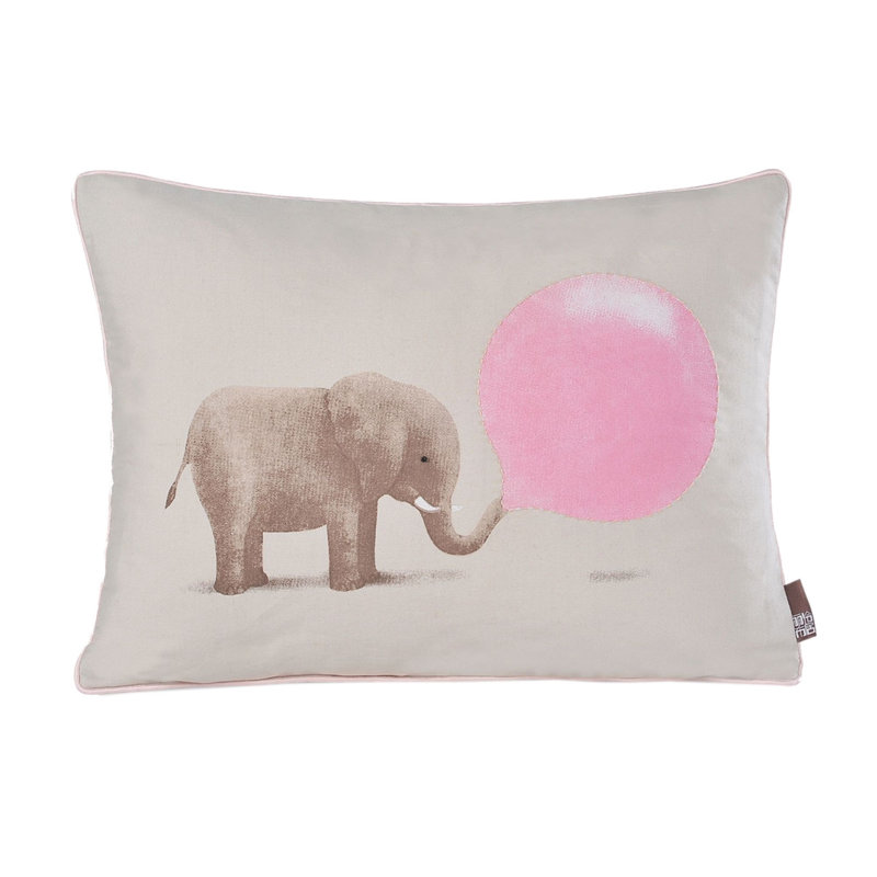 Housse de coussin rectangulaire à motif d'éléphant avec insert d'éléphant 16 po x 12 po