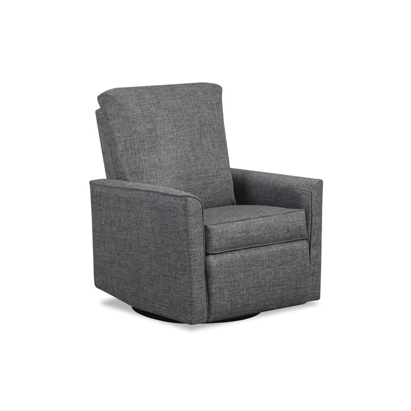Urbana Gliding Swivel Recliner With Brushed Graphite Fabric - Made In USA, Brushed Graphite