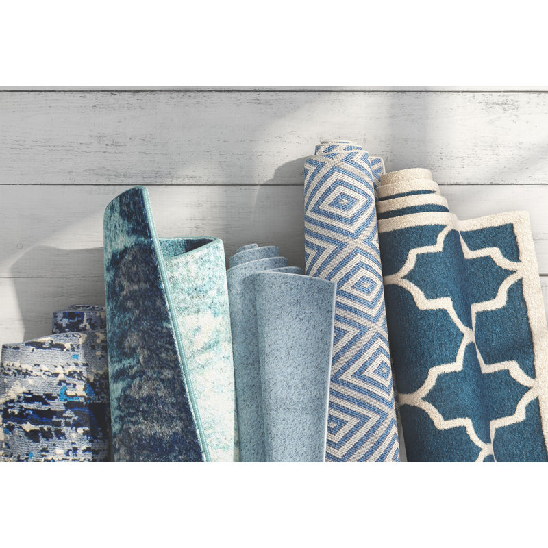 Flatweave Blue Rug, Rectangle 140 x 200cm