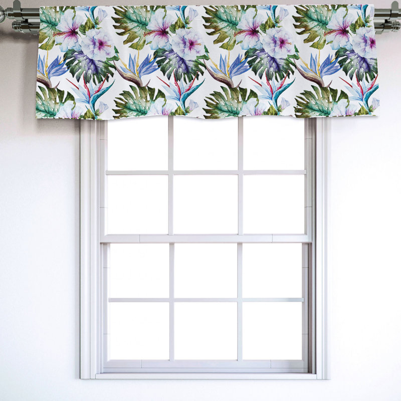 Sateen Floral Ruffled Window Valance