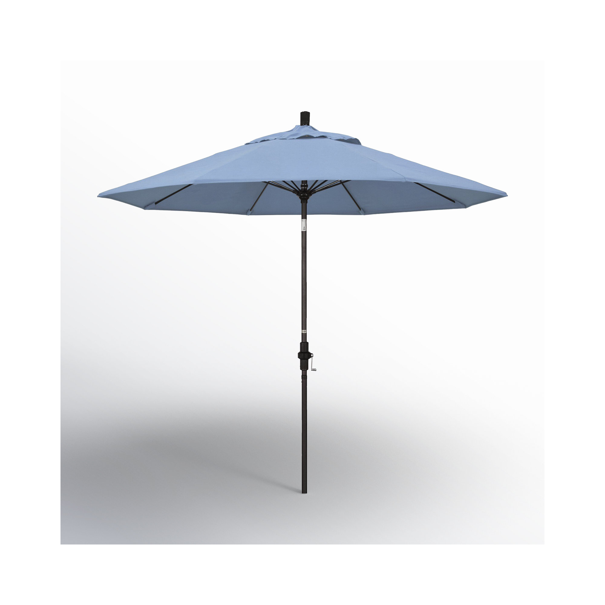 Roverta 9' Market Sunbrella® Umbrella, Canvas Air Blue Sunbrella® Canvas, Black