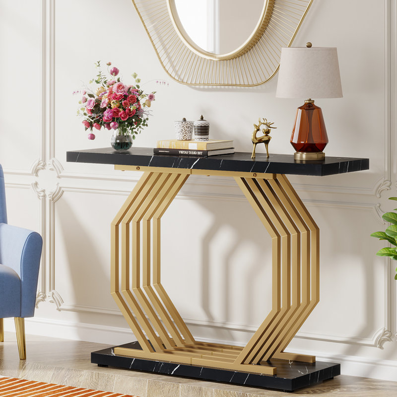 Kianalee 39.37'' Console Table, Black