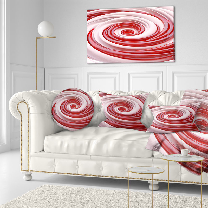 «Beautiful Candy Cane Spiral» - Coussin imprimé abstrait