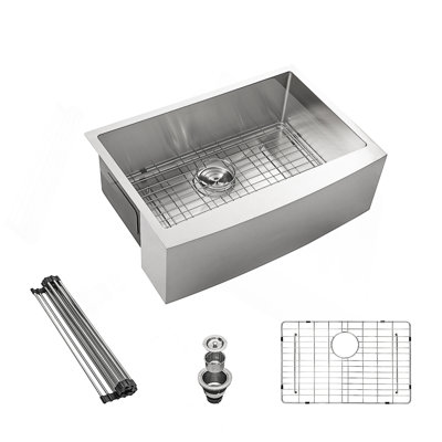 33 Inch Farmhouse Sink With 16 Gauge Stainless Steel And Apron Front Design