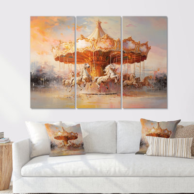 Carousel In Sunset Charm I - Ensemble de décoration murale Carousel