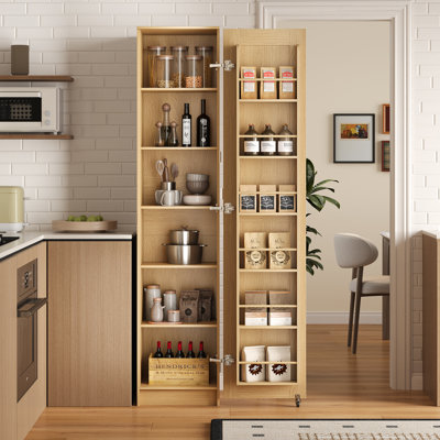 Garde-manger étroit avec 12 tablettes de rangement