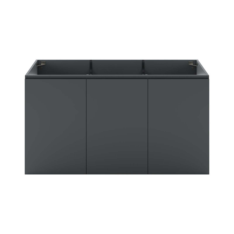 Base de meuble-lavabo double mural 48 po seulement, gris, Noir