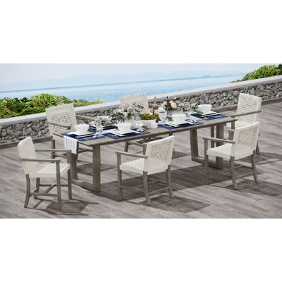 AlsoiWT Teak Wood Patio Dining Set with