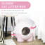Litière pour chat à capuchon rose, grande, couvercle, pédale de sable qui fuit, odeur, L 21,09 po x l 20 po, H 19 po incluse, grande rose, 19 po