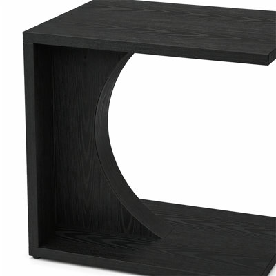 C-Shaped End Table, Wood Side Table Nightstand