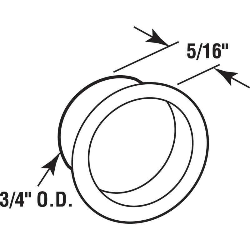 Poignée de porte de garde-robe, 3/4 po, finition laiton (paquet de 4), Laiton, H 0,85 po x l 0,85 po x P 0,3 po
