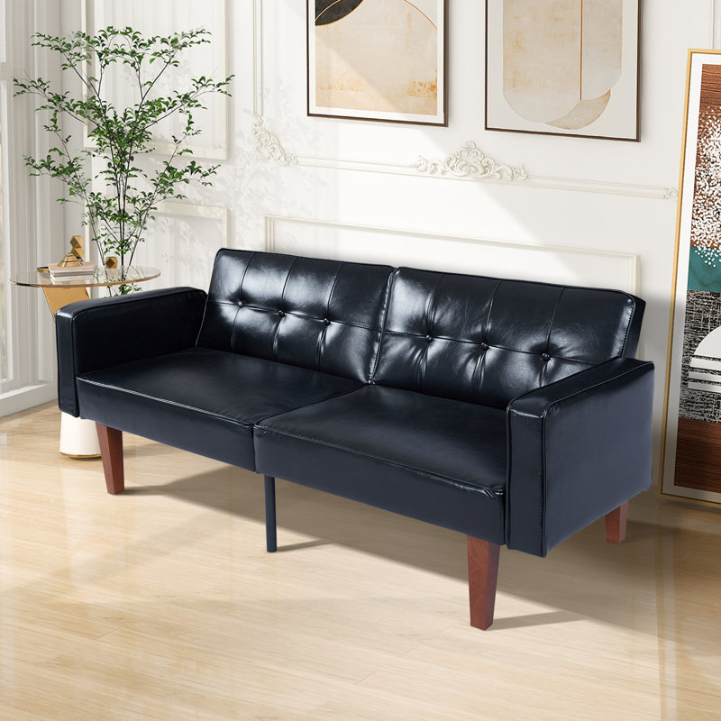 Futon rembourré Taeler, Noir