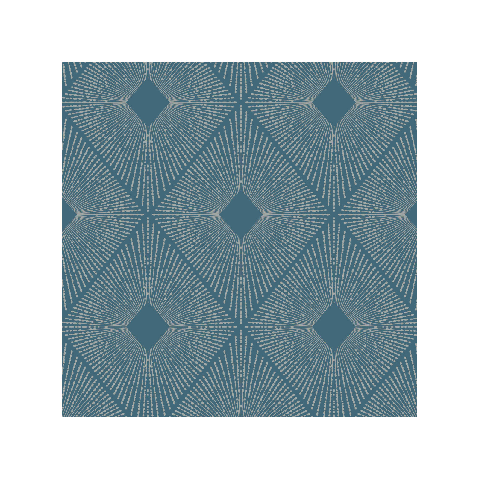 Antonina Vella Modern Metals Modern Geometric Wallpaper, Blue/Silver