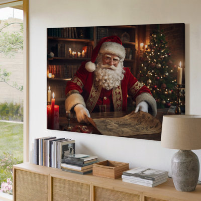 Toile, une joyeuse figure habillée d'un luxueux art mural rouge et or